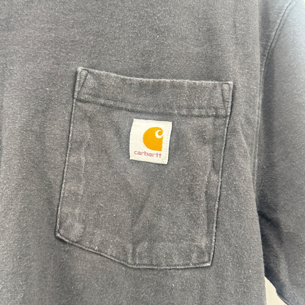 Carhartt Mens Relaxed Fit Pocket T-Shirt Black Short Sleeve TK3296-M Size M - Picture 2 of 7